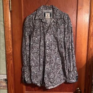 Paisley Button Down Shirt - Black and White
